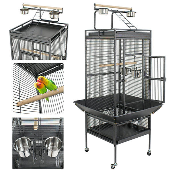 Bird Cage With Rolling Stand